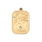 Ion Plating(IP) 304 Stainless Steel Pendants, with Rhinestone, Rectangle, Golden, 16x10x2mm, Hole: 1.2mm