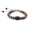 Natural Mixed Gemstone Braided Bead Bracelets, Glass Constellation Bracelet, Scorpio, 7-1/4~7-1/2 inch(18.5~19cm)