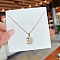 Titanium Steel Cable Chain Necklaces, Rhinestone Pendant Necklaces, Moon, 8.27~19.69 inch(21~50cm)