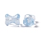 Electroplate Transparent Glass Bead, Bowknot, Light Sky Blue, 9.5x12.5x7mm, Hole: 1.2mm