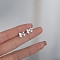 Alloy Earrings for Women, with 925 Sterling Silver Pin, Bowknot, 10mm