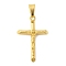 Ion Plating(IP) 304 Stainless Steel Pendants, Crucifix Cross with Jesus, Golden, 36x23x6mm, Hole: 9x4mm