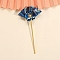 Flower Fan Cloth Hair Sticks, Hair Accessories for Women & Girls, Royal Blue, 150mm