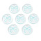 Transparent Resin Pendants, with Glitter Powder, Flat Round with Bowknot, Pale Turquoise, 24.5x2.5~3mm, Hole: 1.4mm