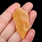 Natural Topaz Jade Carved Healing Leaf Stone, Reiki Energy Stone Display Decorations, for Home Feng Shui Ornament, 44~48x21~26x6~8mm