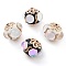 Alloy with Resin Handmade Indonesia Beads, Round, Mixed Color, 19.5x17mm, Hole: 1.9mm