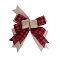 Christmas Linen Big Bowknot Decorations, with Twist Tie, for Christmas Party Decorations, FireBrick, 215x250x31mm