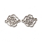 Non-Tarnish 304 Stainless Steel Connector Charms, Rose Links, Stainless Steel Color, 17.5x15x1.5mm, Hole: 1.8mm