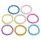 8Pcs 8 Colors 7.5mm Faceted Round Transparent Acrylic Beaded Stretch Bracelets for Women, Mixed Color, Inner Diameter: 2-1/8 inch(5.3cm), 1pc/color