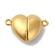 304 Stainless Steel Clasps with Loops, Heart, Real 18K Gold Plated, 16x23.5x9mm, Hole: 1.8mm