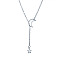 Alloy Cable Chain Moon & Star Lariat Necklaces for Women, Platinum, 21.65 inch(55cm)