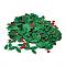 Plastic Table Scatter Confetti, for Christmas Party Decorations, Leaf & Red Flat Round, Green, 6.5~18.5x6.5~28x0.25~0.6mm