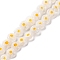 Handmade Millefiori Lampwork Beads Strands, Flat Round, Gold, 6x3mm, Hole: 0.7mm, about 66pcs/strand, 14.65''(37.2cm)