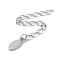 Non-Tarnish 304 Stainless Steel Chain Extender, Stainless Steel Color, 60x2mm