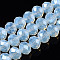 Electroplate Glass Beads Strands, Imitation Jade Beads, Pearl Luster Plated, Faceted, Rondelle, Light Blue, 3.5~3.8x3mm, Hole: 0.4mm, about 113~115pcs/strand, 12.80~12.99 inch(32.5~33cm)