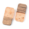 Transparent Resin & Walnut Wood Pendants RESI-S389-044A-B04-2