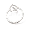 304 Stainless Steel Hollow Horse Adjustable Ring RJEW-L107-023P-3