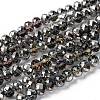 Electroplate Glass Faceted Rondelle Beads Strands EGLA-D020-10x8mm-21-1