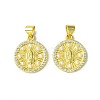 Real 18K Gold Plated Brass Micro Pave Clear Cubic Zirconia Pendants KK-H472-35B-G-1