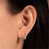 Flower 925 Sterling Silver Micro Pave Colorful Cubic Zirconia Hoop Earrings MY5379-3