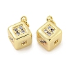 Brass Micro Pave Clear Cubic Zirconia Pendants KK-Q814-25G-1