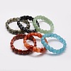Faceted Natural & Synthetic Mixed Stone Beads Stretch Bracelets BJEW-E289-B-1
