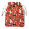 Christmas Theme Cloth Printed Storage Bags ABAG-F010-02B-01-2