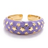 Brass Enamel Cuff Rings RJEW-I077-14G-3