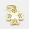 CZ Brass Micro Pave Cubic Zirconia Clover Charms ZIRC-L018-12-3