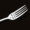 Word Pattern Stainless Steel Fork AJEW-WH0191-014-3