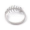 201 Stainless Steel Fishbone Adjustable Ring for Women RJEW-K238-12P-2