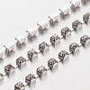 3.5mm Wide Silver Tone Grade A Garment Decorative Trimming Brass Crystal Rhinestone Cup Strass Chains X-CHC-S14-S-1