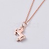 Unicorn Brass Pendant Necklaces NJEW-JN02575-M-4