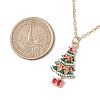 3Pcs 3 Styles Christmas Tree Bell Flower Alloy Enamel Pendant Necklaces for Women NJEW-JN05130-02-3