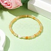 Natural Yellow Agate Rondelle & Pearl Beaded Stretch Bracelets BJEW-JB09918-06-2