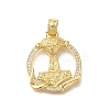 Rack Plating Brass with Cubic Zirconia Pendants KK-Z086-55G-1