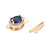 Brass Micro Pave Clear Cubic Zirconia Box Clasps KK-G491-03G-2