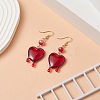 Resin Melting Heart Dangle Earrings EJEW-TA00216-4