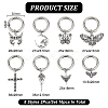 16Pcs 8 Style Cross/Butterfly/Moon Alloy Shoe Decoration HJEW-AB00624-2