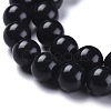 Natural Black Stone Beads Strands X-G-I288-A02-6mm-2