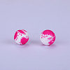 Printed Round Silicone Focal Beads SI-JX0056A-194-1