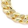 Brass Micro Pave Clear Cubic Zirconia Twisted Chain Bracelets for Women BJEW-R315-01D-G-2