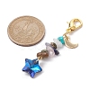 Electroplate Glass Star Pendant Decoration HJEW-JM01589-4