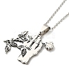 304 Stainless Steel Pendant Necklaces NJEW-G123-03P-2