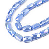 Electroplate Opaque Solid Color Glass Beads Strands X-EGLA-N002-25-A05-3