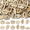 25Pcs Halloween Theme Wood Cabochons WOOD-CJC0005-56-3