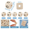 Kissitty 250Pcs 5 Styles Printed Natural Schima Wood Beads WOOD-KS0001-22-4