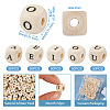 Kissitty 250Pcs 5 Styles Printed Natural Schima Wood Beads WOOD-KS0001-22-4