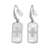 Rectangle 304 Stainless Steel Rhinestone Dangle Earrings EJEW-L283-043P-1