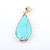 Teardrop Natural & Synthetic Mixed Stone Pendants G-Q449-27-2